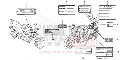 CAUTION LABEL CB500R de 1994